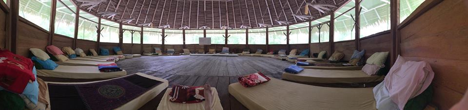 Inside the ceremonial Maloca, where the shaman's healing plant medicine-based ceremonies take place.